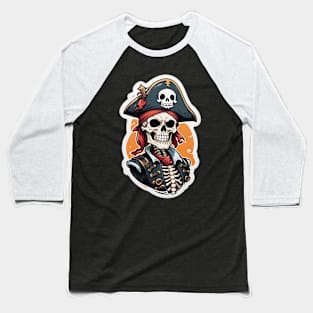 Pirate Skeleton Guy 1 Baseball T-Shirt